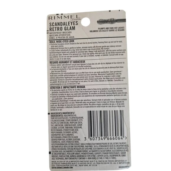 Rimmel London Retro Glam Mascara 001 Black Waterproof NEW - Picture 5 of 5
